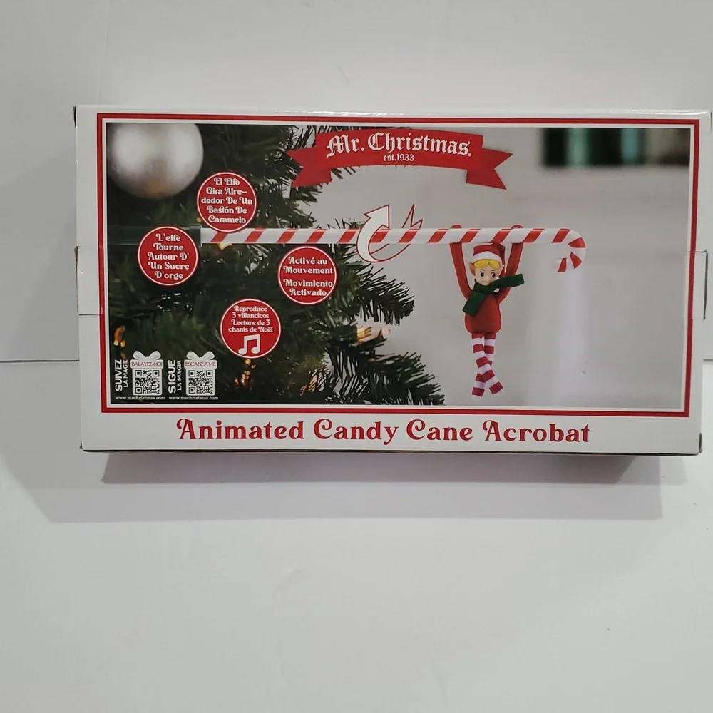 Animated candy cane acrobat‎ elf new